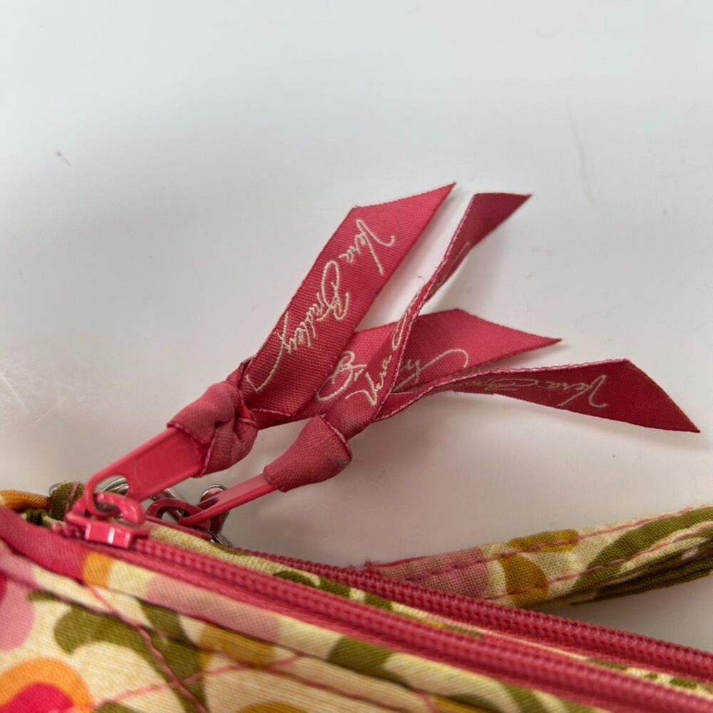 Vera Bradley Folkloric Yellow Pink Red Green Floral Pattern Double ID Wristlet - Picture 9 of 13